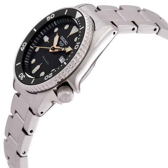 Seiko 5 Sports SKX Street Stonewash Black Dial Silver Steel Strap Watch for Men - SRPL79K1 - Image 8